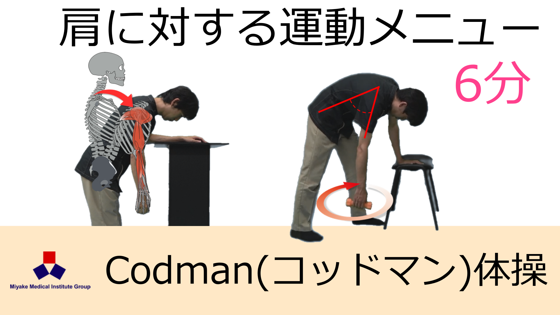 肩に対する運動メニュー Codman体操/Stooping exercise | 一般財団法人三宅医学研究所